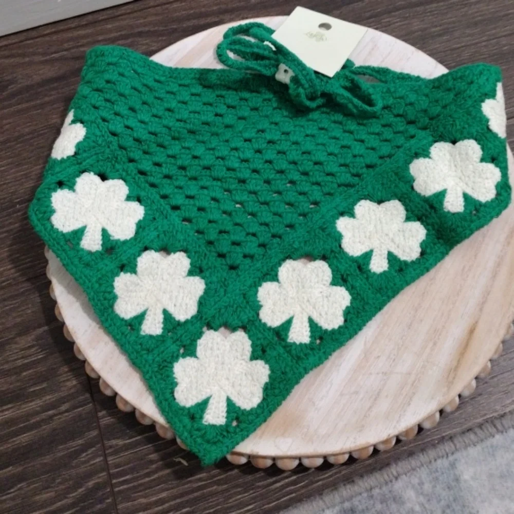 Crochet Head Scarf/Bandana/Headbands/Hair Scarf Patrick's Day Lucky